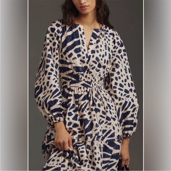 Anthropologie Somerset Long Sleeve Poplin Maxi Dress size 2X Cotton Boho Maxi - Picture 3 of 16